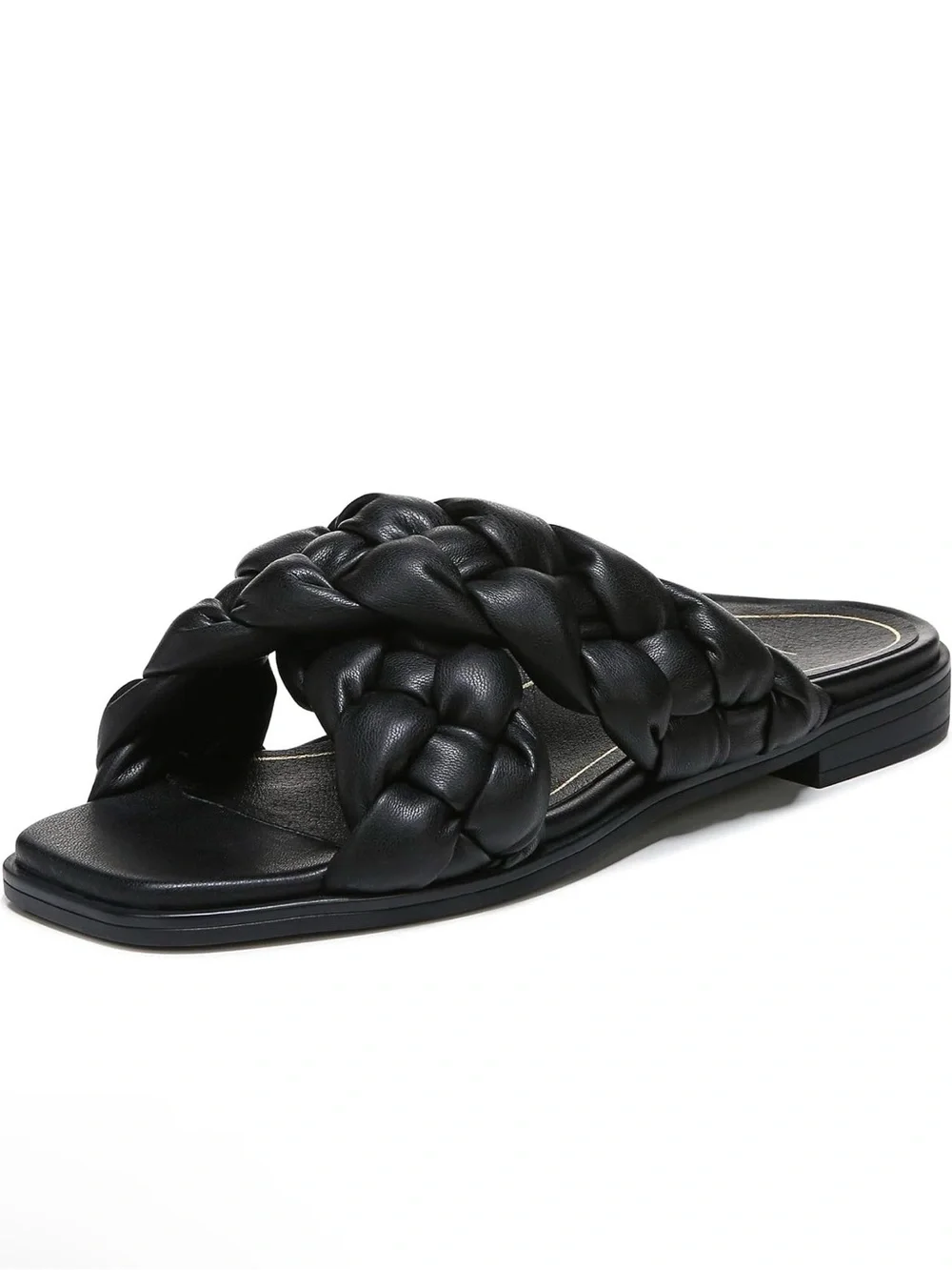 Vionic Black Braided Slide Sandals